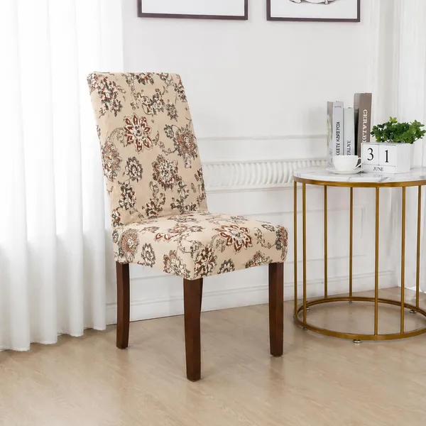 Polycotton_Elastic_Beige_Floral_Print_6_Seater_Table_Cover_With_Chair_Covers