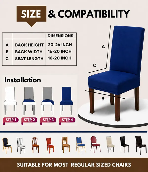 Polycotton_Elastic_Blue_Plain_6_Seater_Table_Cover_With_Chair_Covers