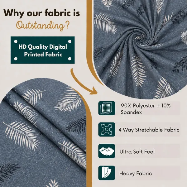 Polycotton_Elastic_Grey_Leaf_Print_6_Seater_Table_Cover_With_Chair_Covers