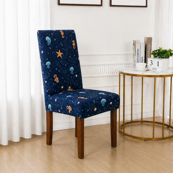 Polycotton_Elastic_Dining_Blue_Fish_Print_Table_Cover_With_6_Chair_Covers