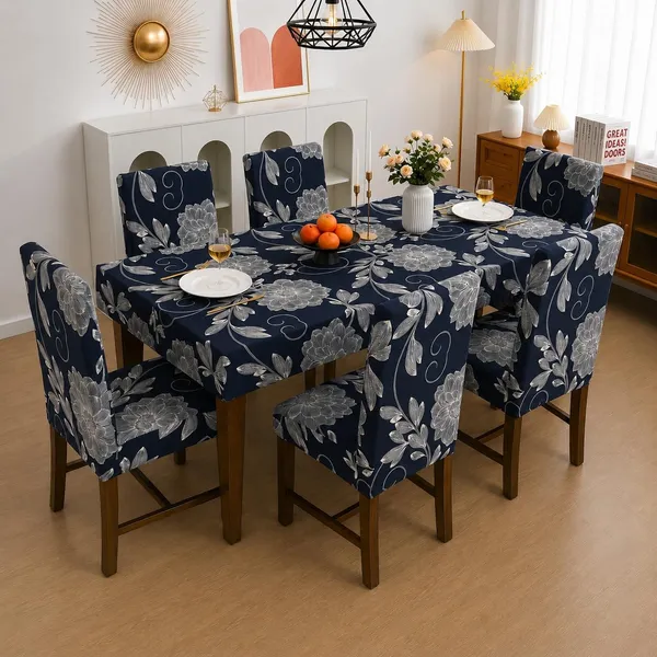 Polycotton_Elastic_Floral_6_Seater_Dining_Table_Cover_With_Chair_Covers_Blue_White