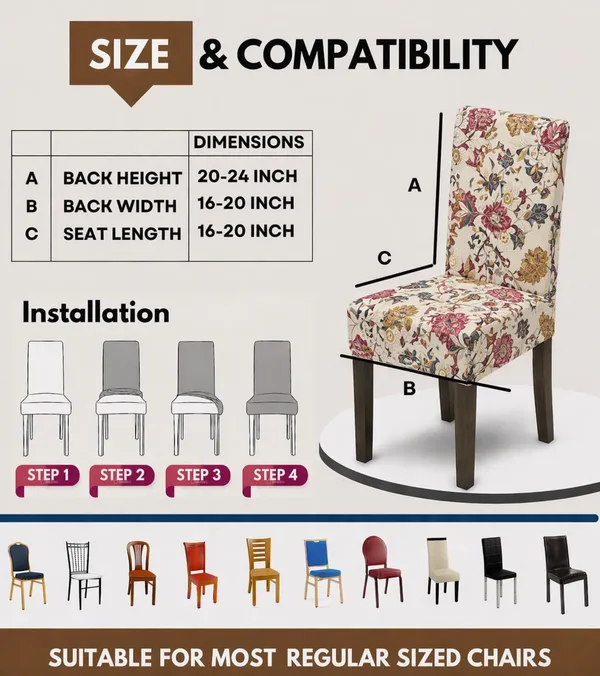 Polycotton_Elastic_Floral_6_Seater_Dining_Table_Cover_With_Chair_Covers_Cream