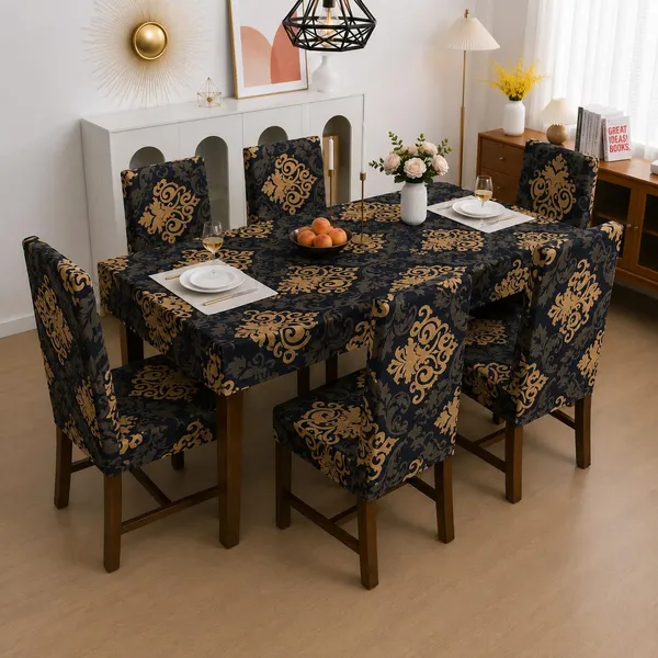 Polycotton_Elastic_Dining_Blue_Damask_6_Seater_Table_Cover_With_Chair_Covers