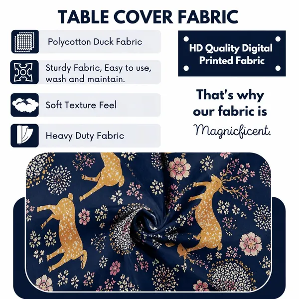 Polycotton_Elastic_Dining_Deer_Print_Table_Cover_With_6_Chair_Covers