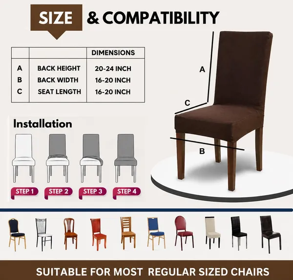 Polycotton_Elastic_Solid_6_Seater_Dining_Table_Cover_With_Chair_Covers_Brown