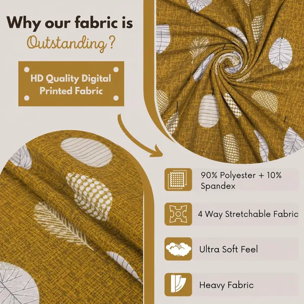 Polycotton_Elastic_Dining_Golden_Leaf_6_Seater_Table_Cover_With_Chair_Covers