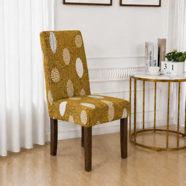 Polycotton_Elastic_Dining_Golden_Leaf_6_Seater_Table_Cover_With_Chair_Covers
