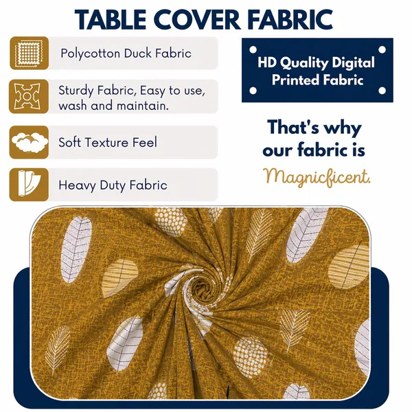 Polycotton_Elastic_Dining_Golden_Leaf_6_Seater_Table_Cover_With_Chair_Covers
