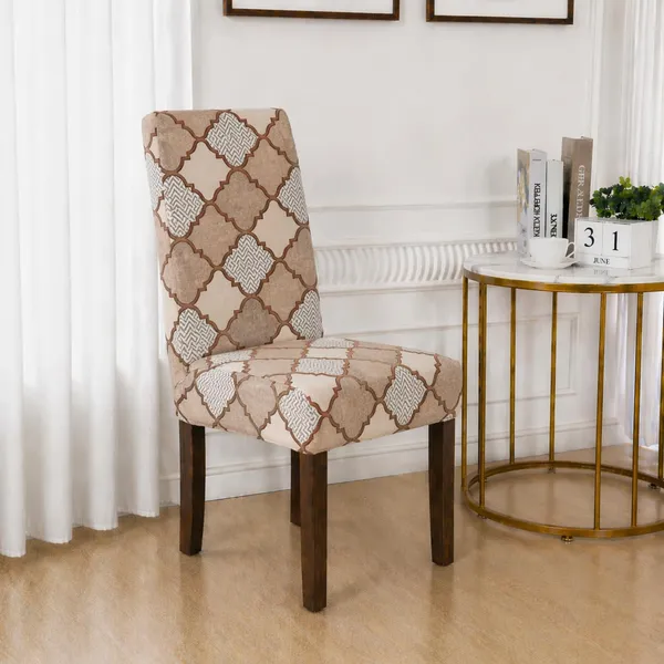 Polycotton_Elastic_Dining_Golden_Diamond_Print_Table_Cover_With_6_Chair_Covers