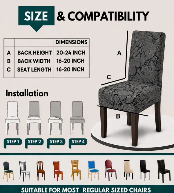 Polycotton_Elastic_Dining_Grey_Butterfly_6_Seater_Table_Cover_With_Chair_Covers