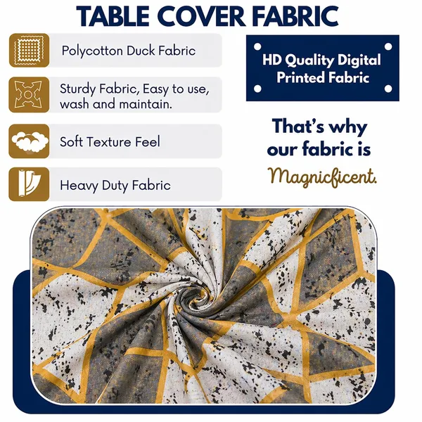 Polycotton_Elastic_Dining_Grey_Stone_Print_Table_Cover_With_6_Chair_Covers