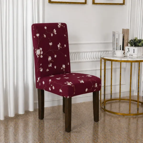 Polycotton_Elastic_Maroon_Floral_Print_6_Seater_Table_Cover_With_Chair_Covers