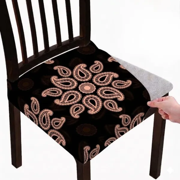 Polycotton_Stretchable_Brown_Floral_Print_Dining_Chair_Covers