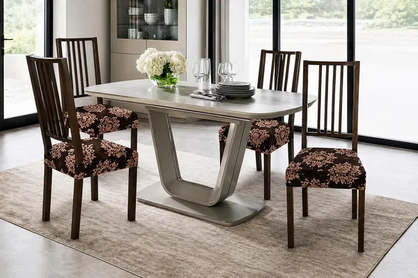 Polycotton_Stretchable_Brown_Floral_Print_Dining_Chair_Covers