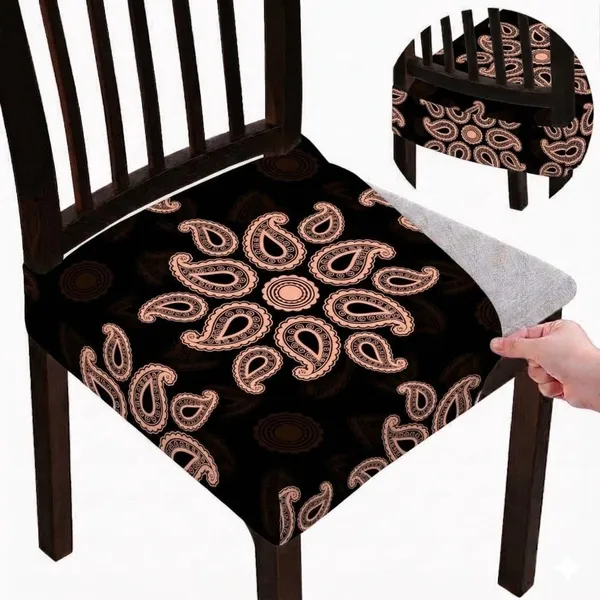 Polycotton_Stretchable_Brown_Floral_Print_Dining_Chair_Covers