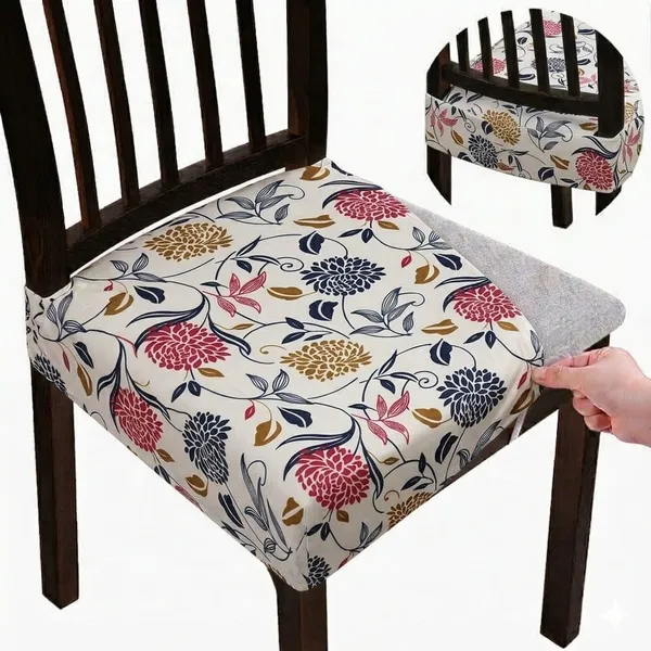 Polycotton_Stretchable_Cream_Flower_Print_Dining_Chair_Covers_Set_Of_4
