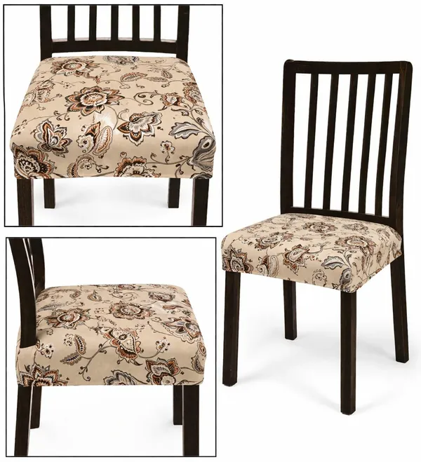 Polycotton_Stretchable_Beige_Floral_Print_Dining_Chair_Covers
