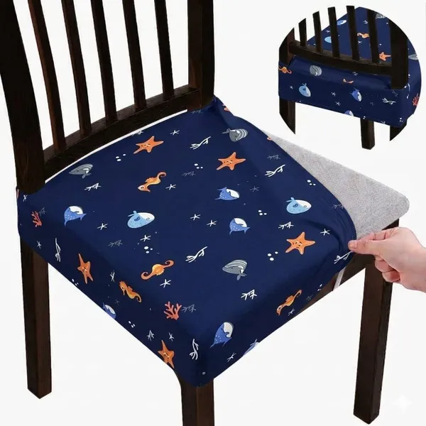 Polycotton_Stretchable_Blue_Fish_Print_Dining_Chair_Covers