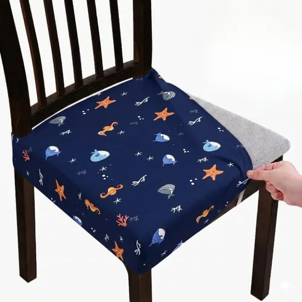 Polycotton_Stretchable_Blue_Fish_Print_Dining_Chair_Covers