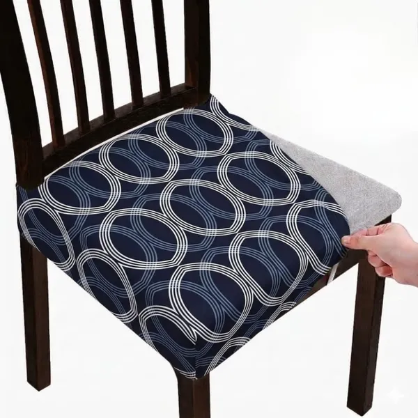 Polycotton_Stretchable_Blue_Circle_Print_Dining_Chair_Covers