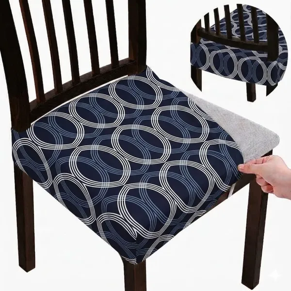 Polycotton_Stretchable_Blue_Circle_Print_Dining_Chair_Covers