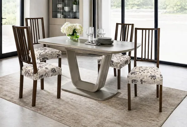 Polycotton_Stretchable_Grey_Elephant_Print_Dining_Chair_Covers