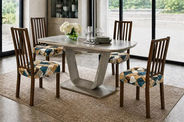 Polycotton_Stretchable_Prism_Print_Dining_Chair_Covers_Set_Of_4