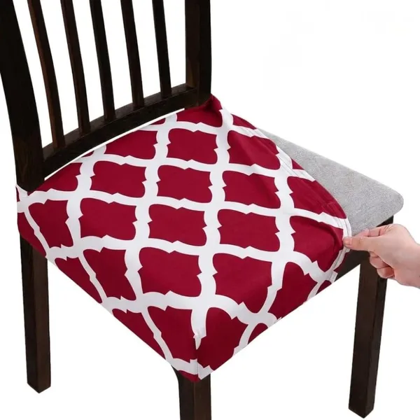 Polycotton_Stretchable_Red_Diamond_Print_Dining_Chair_Covers_Set_Of_4