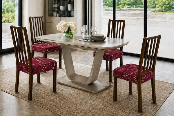 Polycotton_Stretchable_Red_Lines_Print_Dining_Chair_Covers_Set_Of_4