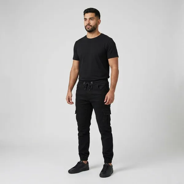 Black_Cotton_Blend_Jogger_Fit_Cargo_Pants_For_Men