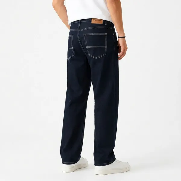 Dark_Blue_Cotton_Blend_Loose_Fit_Denim_Jeans_For_Men