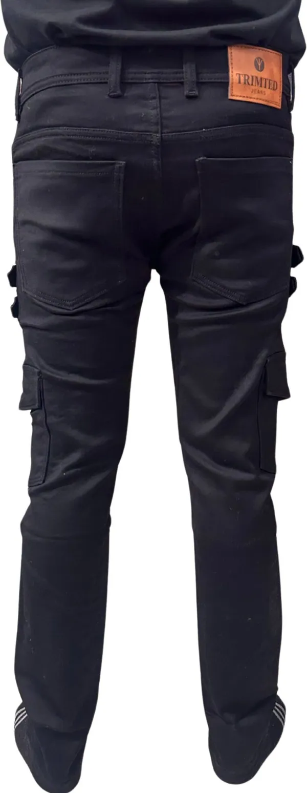 Black_Cotton_Lycra_Buckle_Strap_Cargos_For_Men