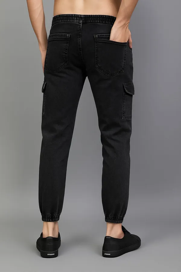 Black_Cotton_Blend_Jogger_Fit_Multi-Pocket_Cargos_For_Men