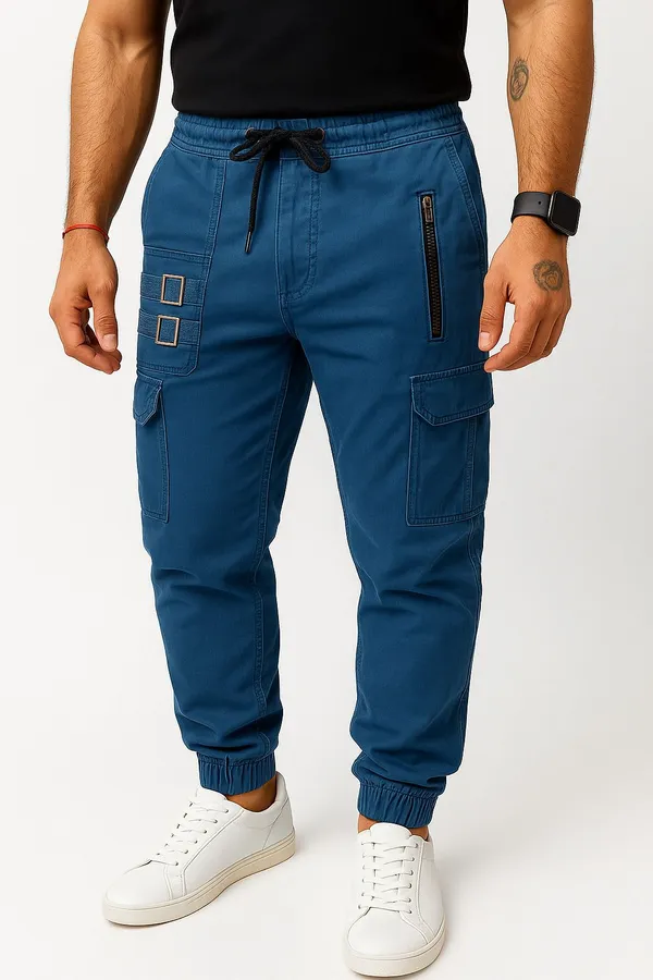 Blue_Cotton_Blend_Cargo_Pants_For_Men