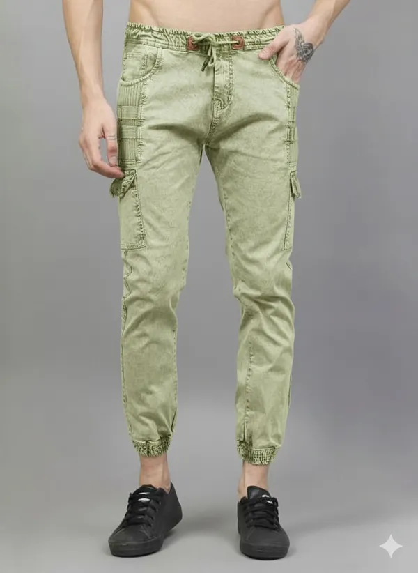 Green_Cotton_Blend_Jogger_Fit_Cargos_For_Men