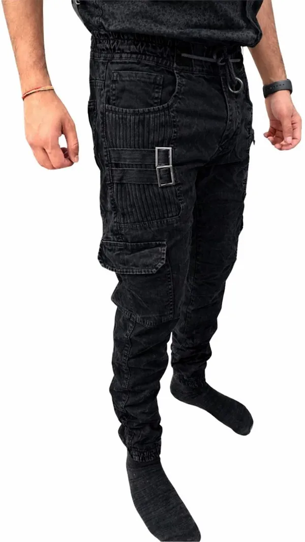Black_Cotton_Lycra_Regular_Fit_Cargos_For_Men