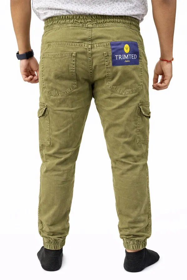 Dark_Green_Cotton_Blend_Jogger_Fit_Cargos_For_Men