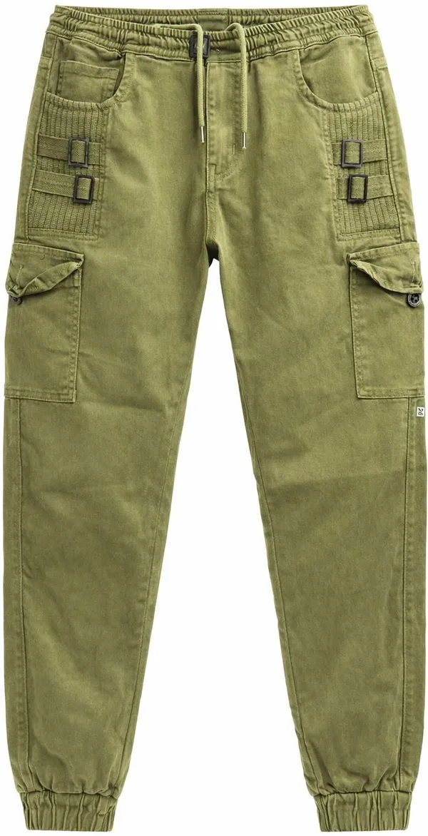 Dark_Green_Cotton_Blend_Jogger_Fit_Cargos_For_Men