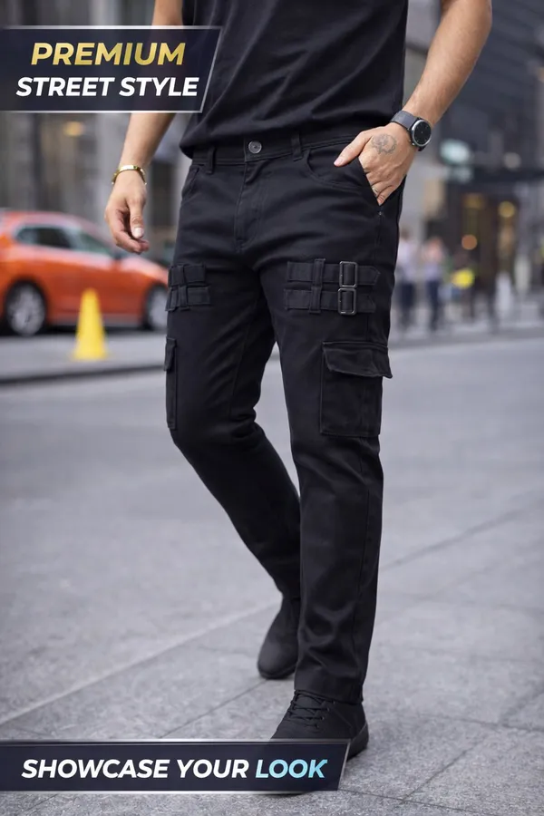 Black_Cotton_Blend_Slim_Fit_Cargos_For_Men