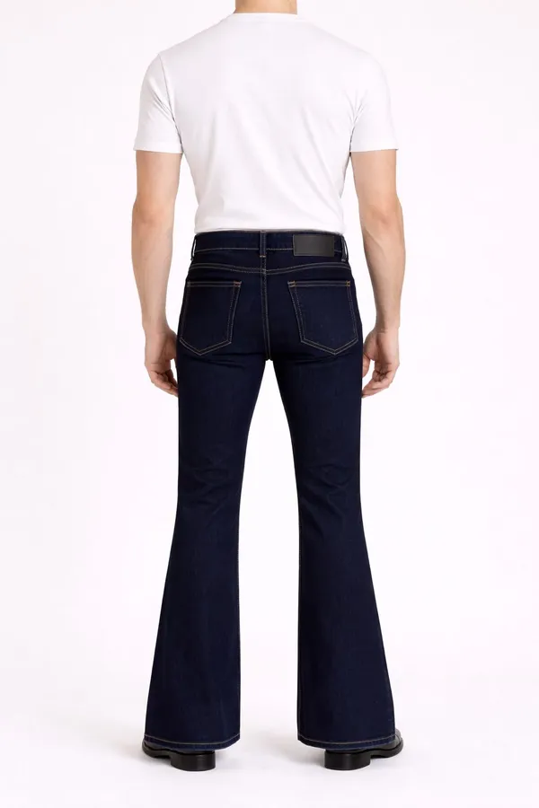Dark_Blue_Denim_Flared_Fit_Bootcut_Jeans_For_Men