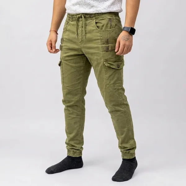 Dark_Green_Cotton_Blend_Jogger_Fit_Cargos_For_Men