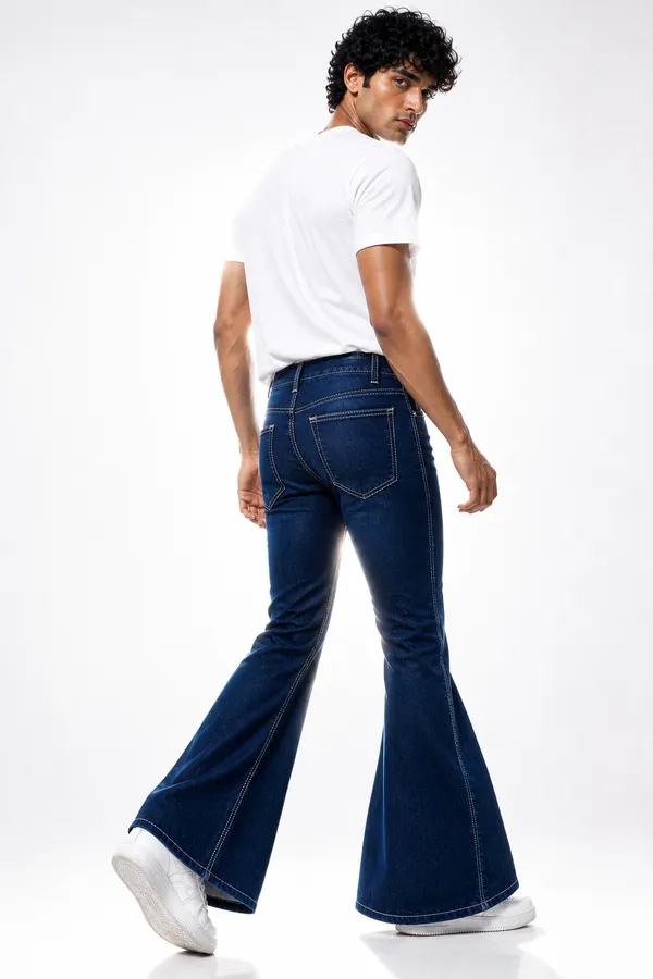 TRIMTED_Men__BLUE__Bootcut_Jeans