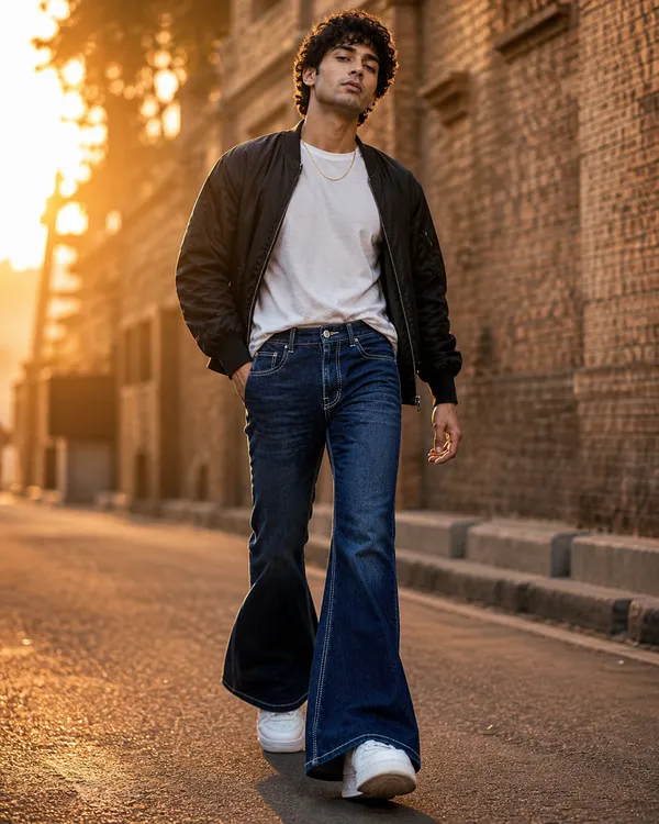 TRIMTED_Men__BLUE__Bootcut_Jeans