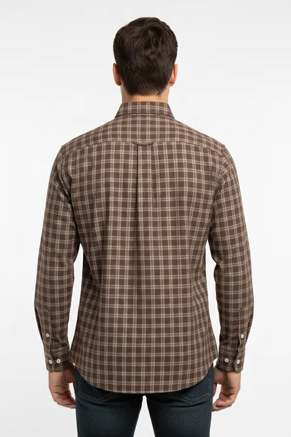 Brown_Blended_Cotton_Shirt_For_Men