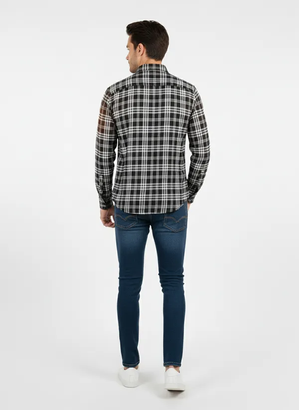 Black_And_White_Blended_Cotton_Shirt_For_Men