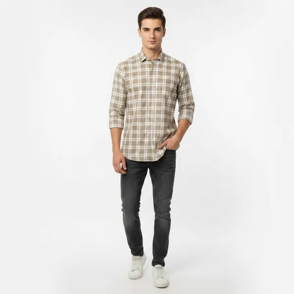 Beige_And_Brown_Blended_Cotton_Shirt_For_Men