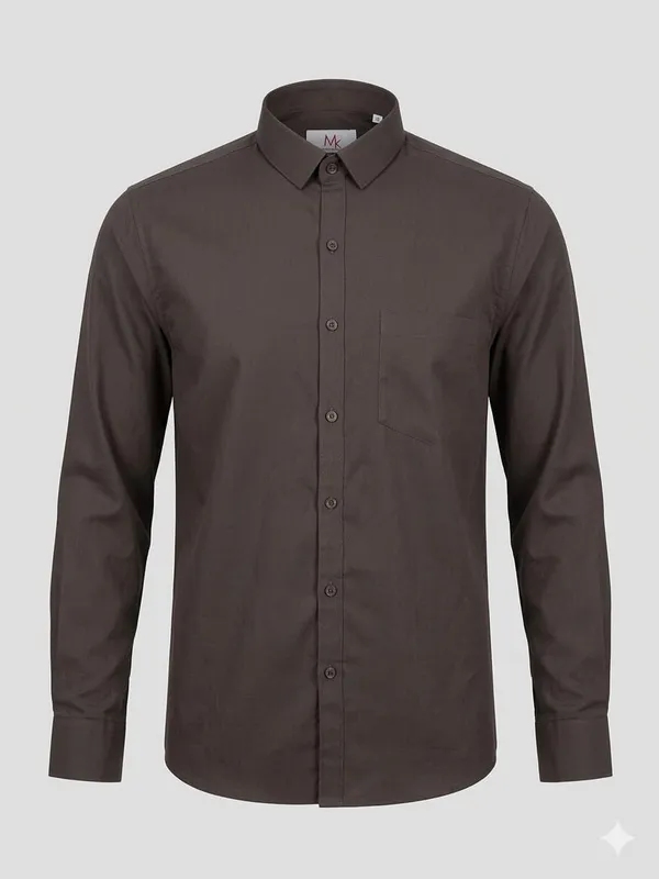 Dark_Grey_Blended_Cotton_Shirt_For_Men