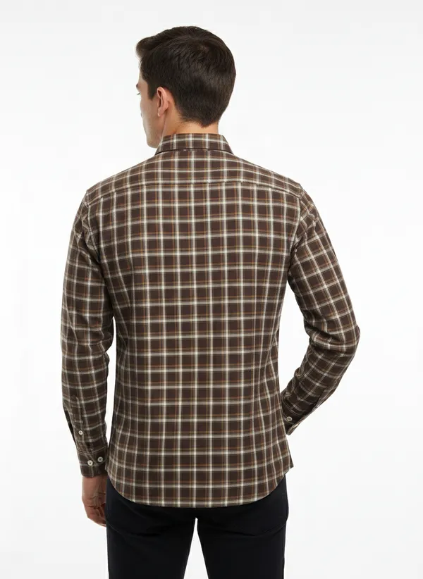 Brown_Blended_Cotton_Shirt_For_Men