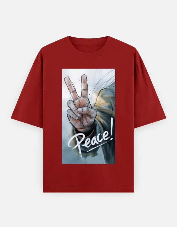 Red_100%_Cotton_Oversized_T_Shirt_For_Men