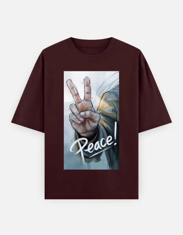 Maroon_100%_Cotton_Oversized_T_Shirt_For_Men